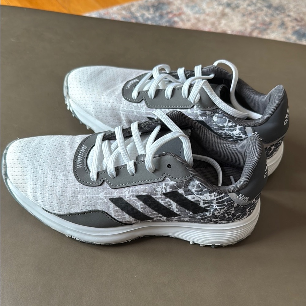 Adidas White and Gray Golf shoes with Breathable Mesh - Picture 3 of 5